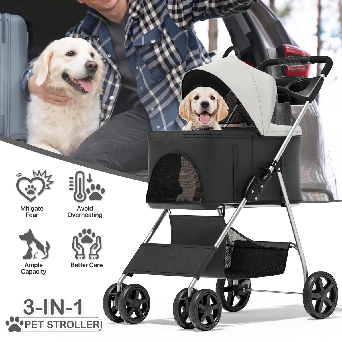 Foldable Pet Stroller T8571