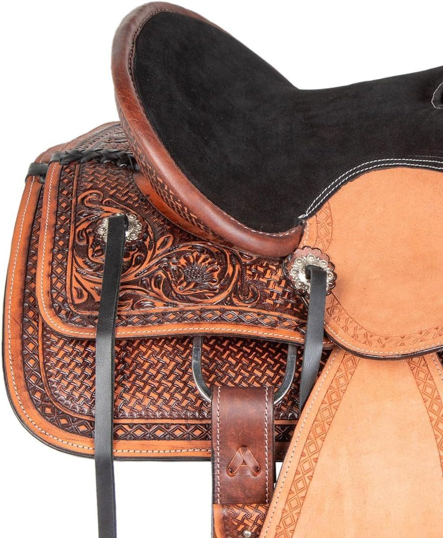 Leather Horse Saddle Set with Tack & Stirrups H169866
