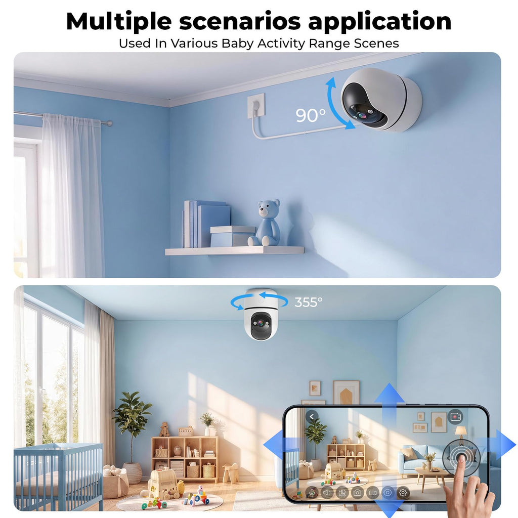 Indoor Camera 5G&2.4G WiFi 360° Pan/Tilt 2-Pack L791