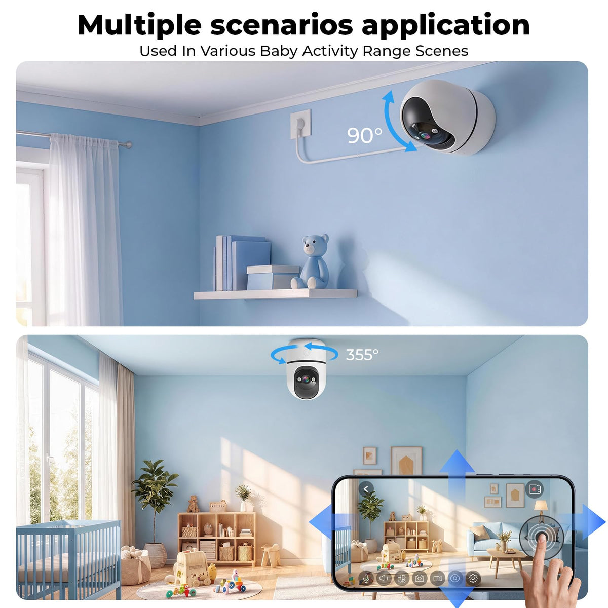Indoor Camera 5G&2.4G WiFi 360° Pan/Tilt 2-Pack L791