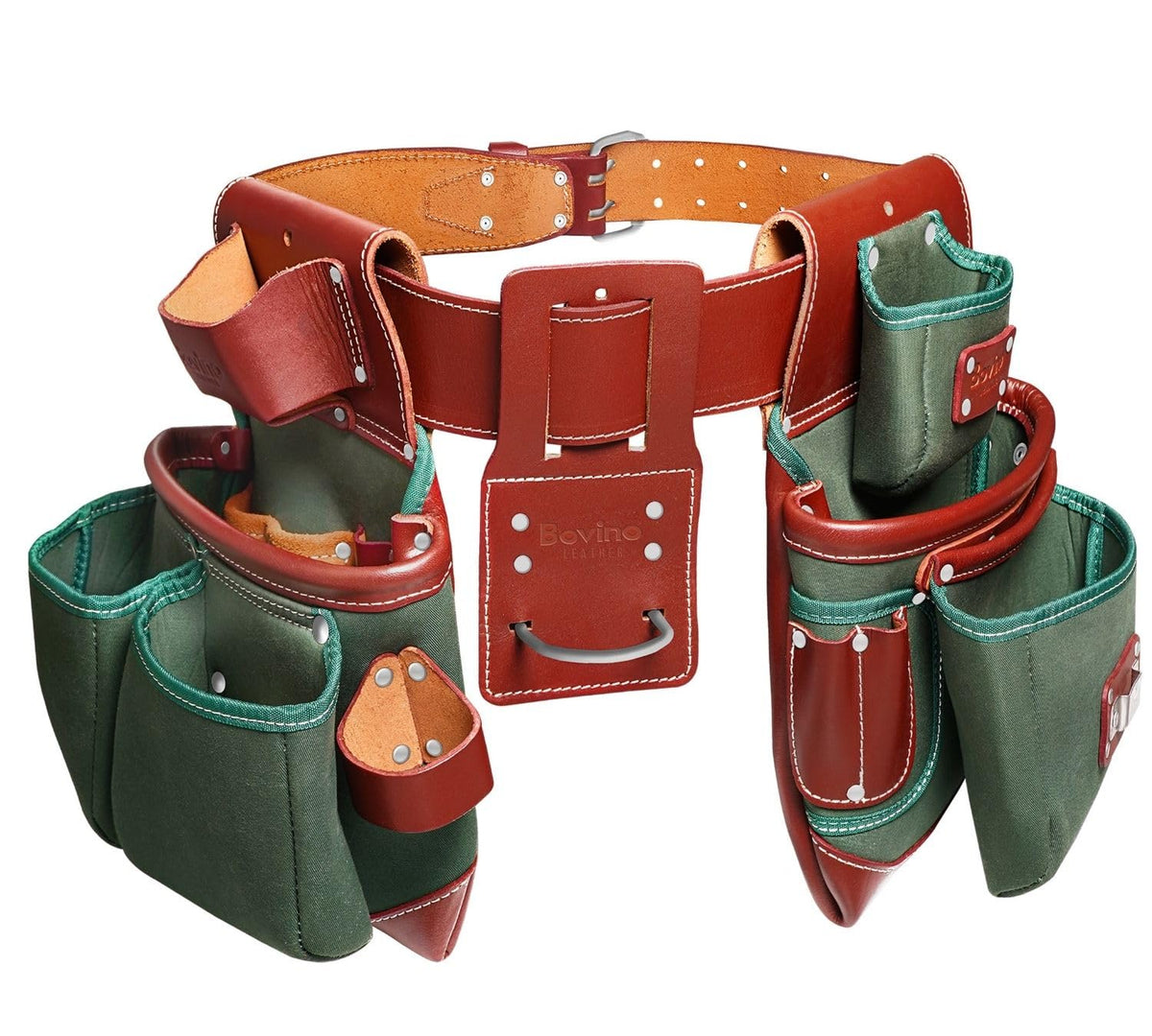 Nylon and Leather 21-Pocket Tool Belt with Hammer Holder M27761