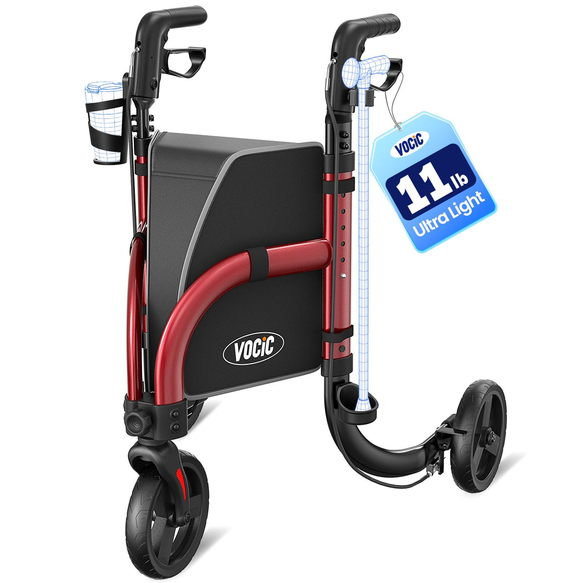 3 Wheel Walker with 8'' Tires S196088
