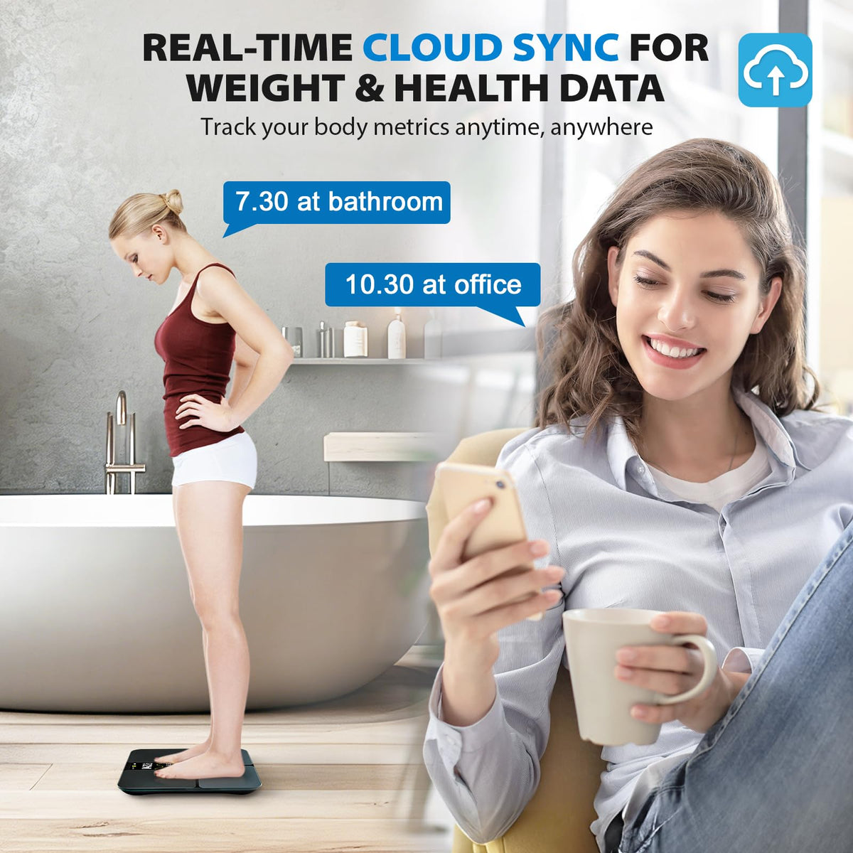 WiFi Smart Bathroom Scale 500 lb X41470