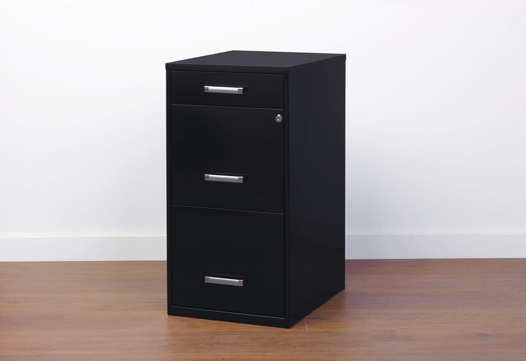 3 Drawer Metal File Cabinet with Pencil Drawer, Black A539374