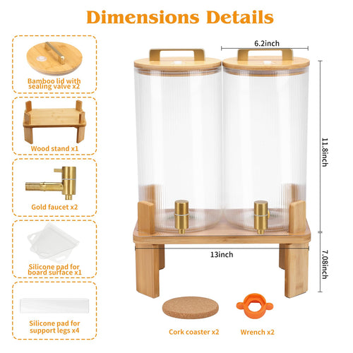 1.5 Gallon Drink Dispensers with Wood Stand U62895