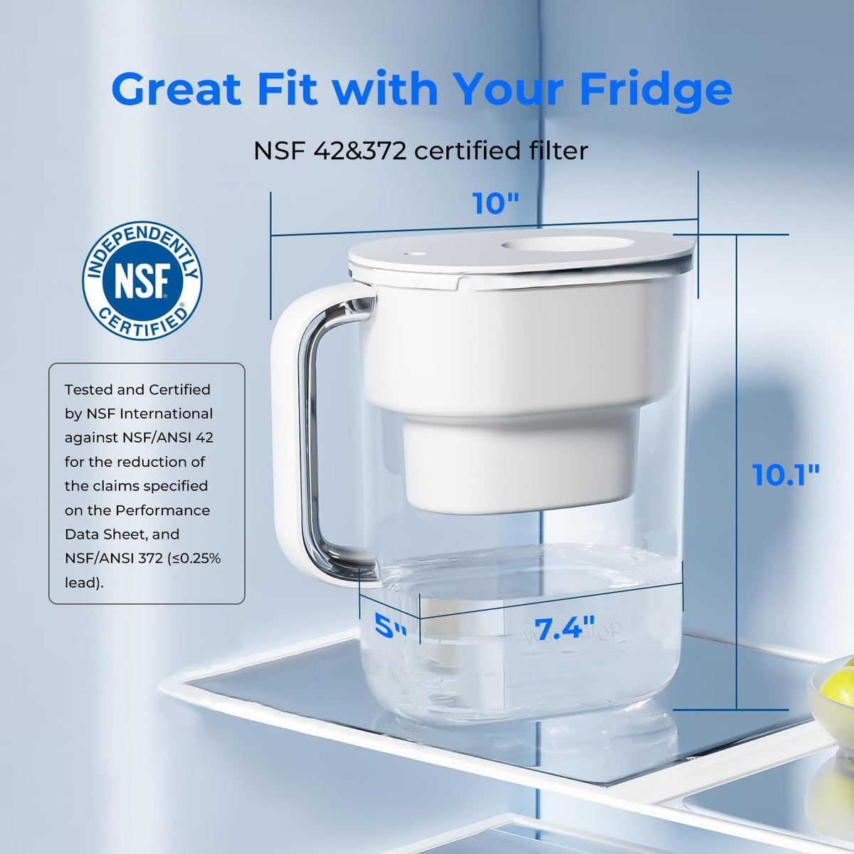 White 10-Cup Water Filter Pitcher L621745