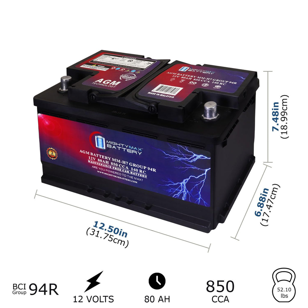 12V 80AH 850 CCA Replacement Battery O86277