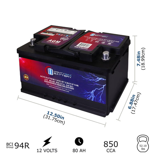 12V 80AH 850 CCA Replacement Battery O86277