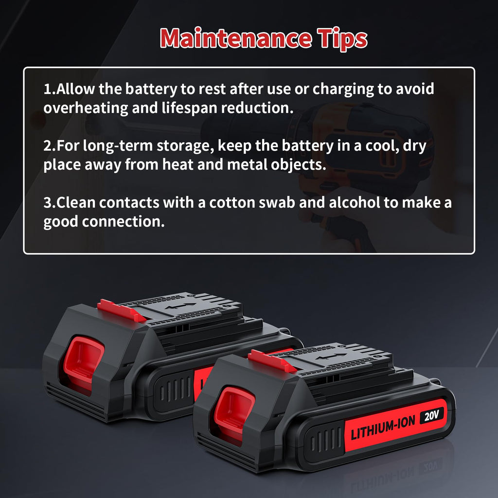 2 Pack 4.0Ah 20V Lithium Battery P973