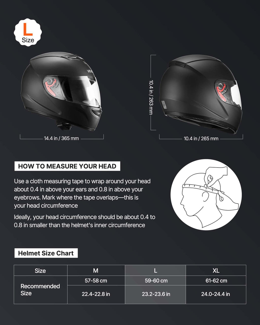Full Face Motorcycle Helmet DOT Approved Dual Visor Interchangeable Lens M4682