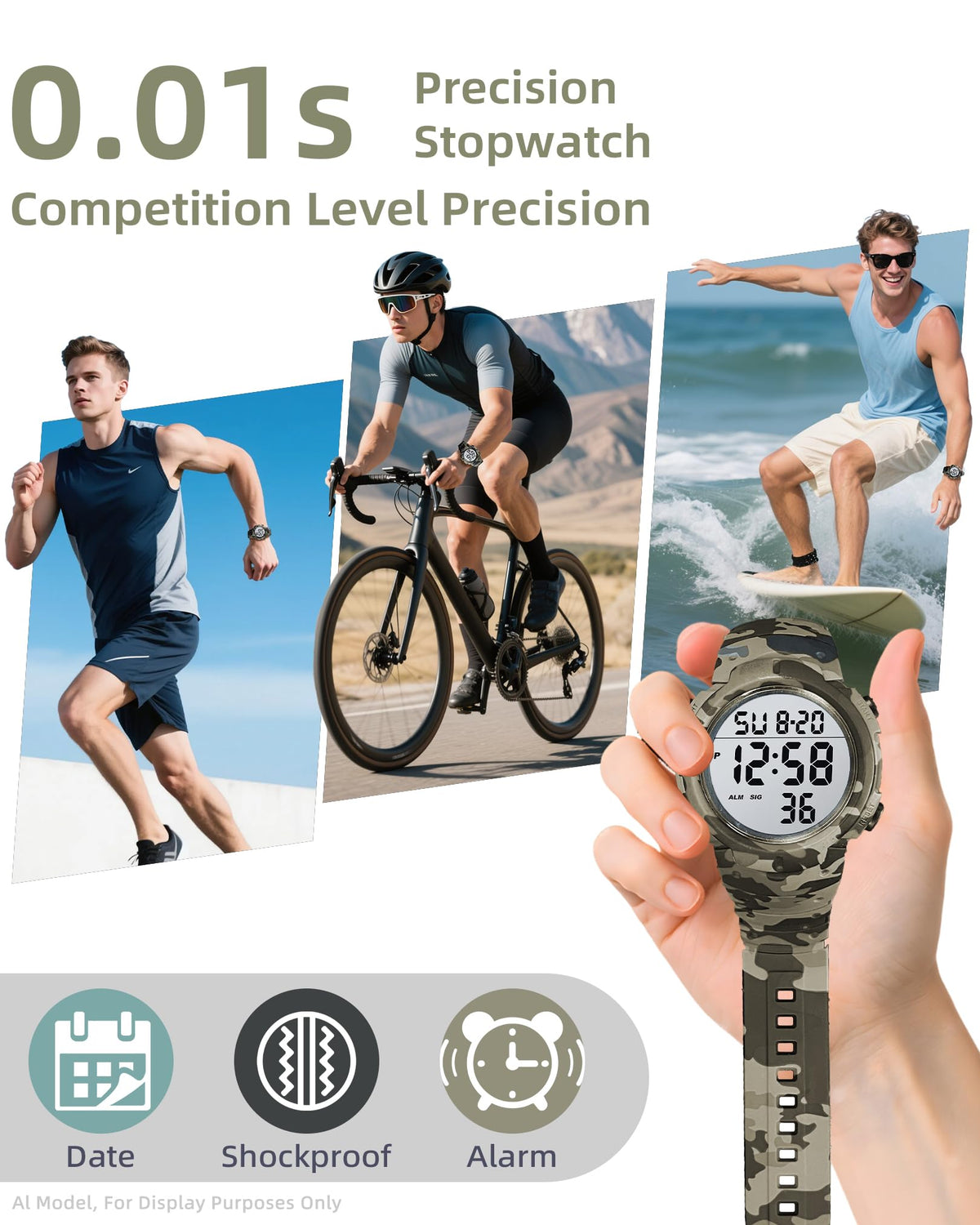 Digital Watch Mens Waterproof Sport Wristwatch G7891