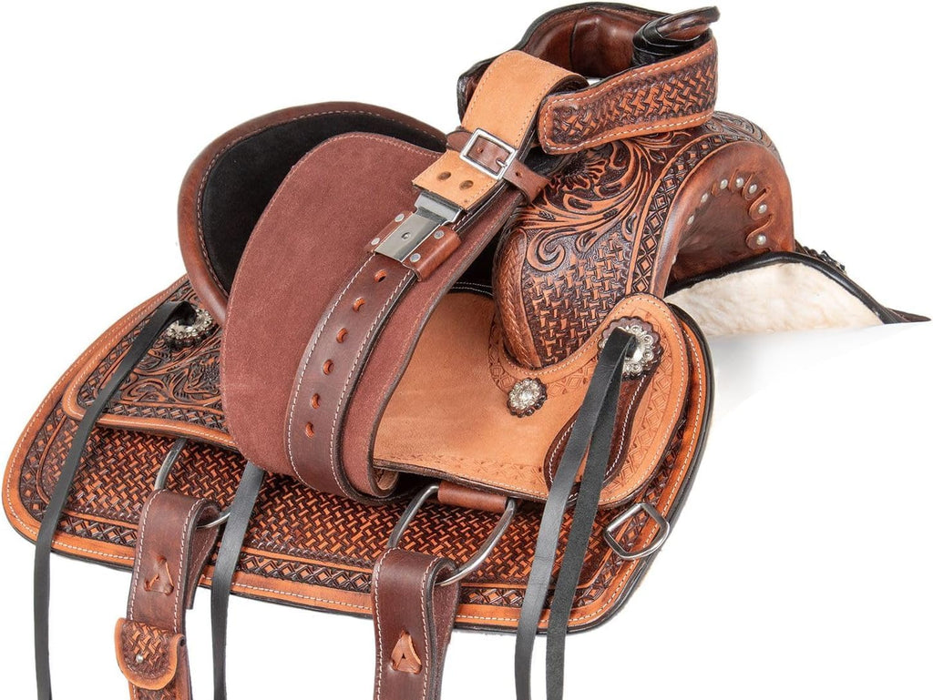 Leather Horse Saddle Set with Tack & Stirrups H169866