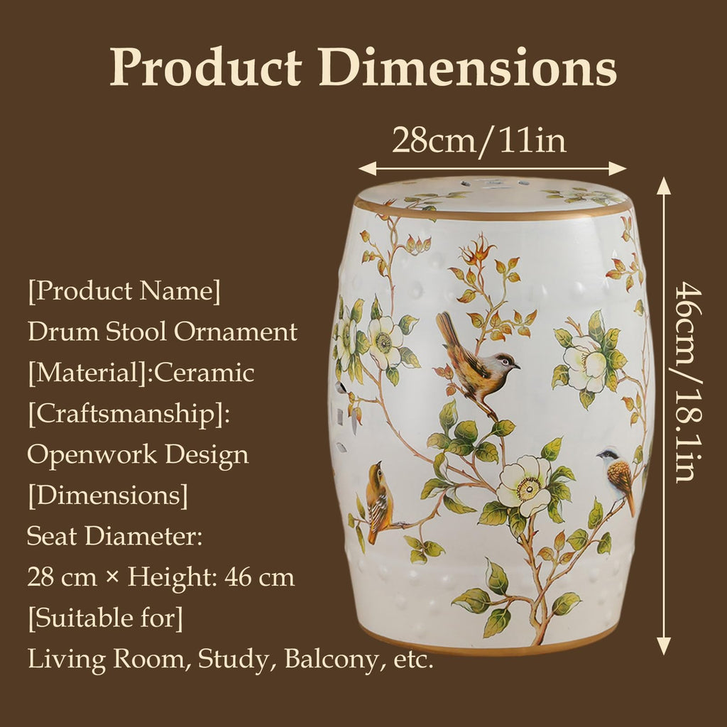 Hand-Painted Ceramic Drum Stool V882910