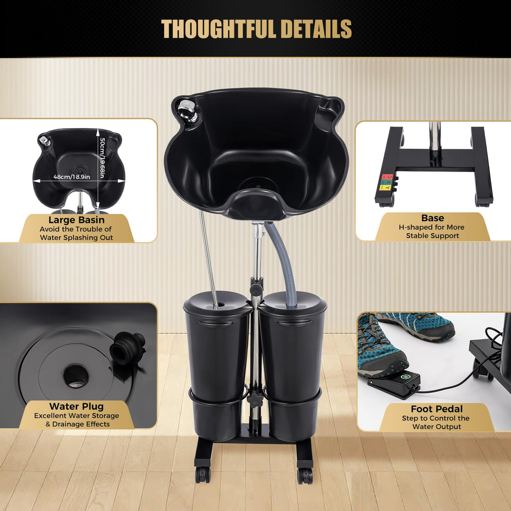 Portable Shampoo Bowl Unit with 2 Bucket E578860