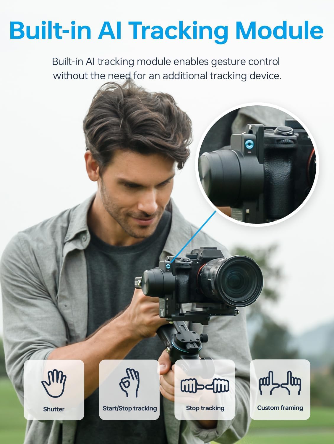 Camera Gimbal Stabilizer with AI Tracking S109487