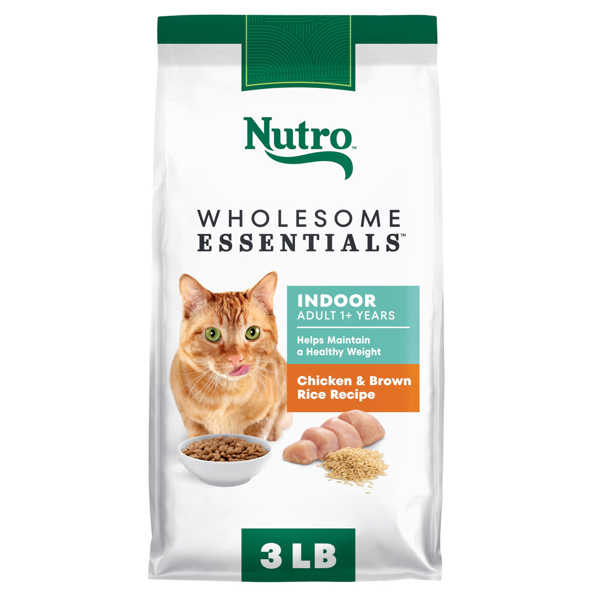 Indoor Adult Dry Cat Food Chicken & Rice 3 lb Z74804