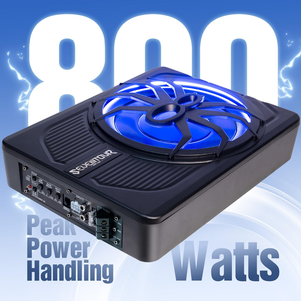 800W Under Seat Car Subwoofer and Amp Package S82923