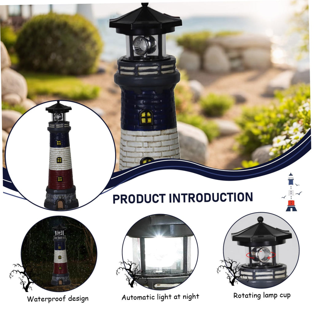 15 Inch Waterproof Rotating LED Lighthouse Lamp T9249