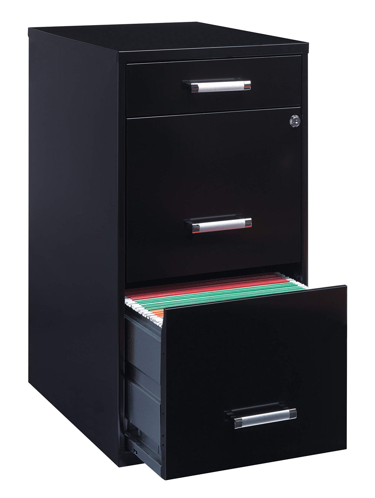 3 Drawer Metal File Cabinet with Pencil Drawer, Black A539374