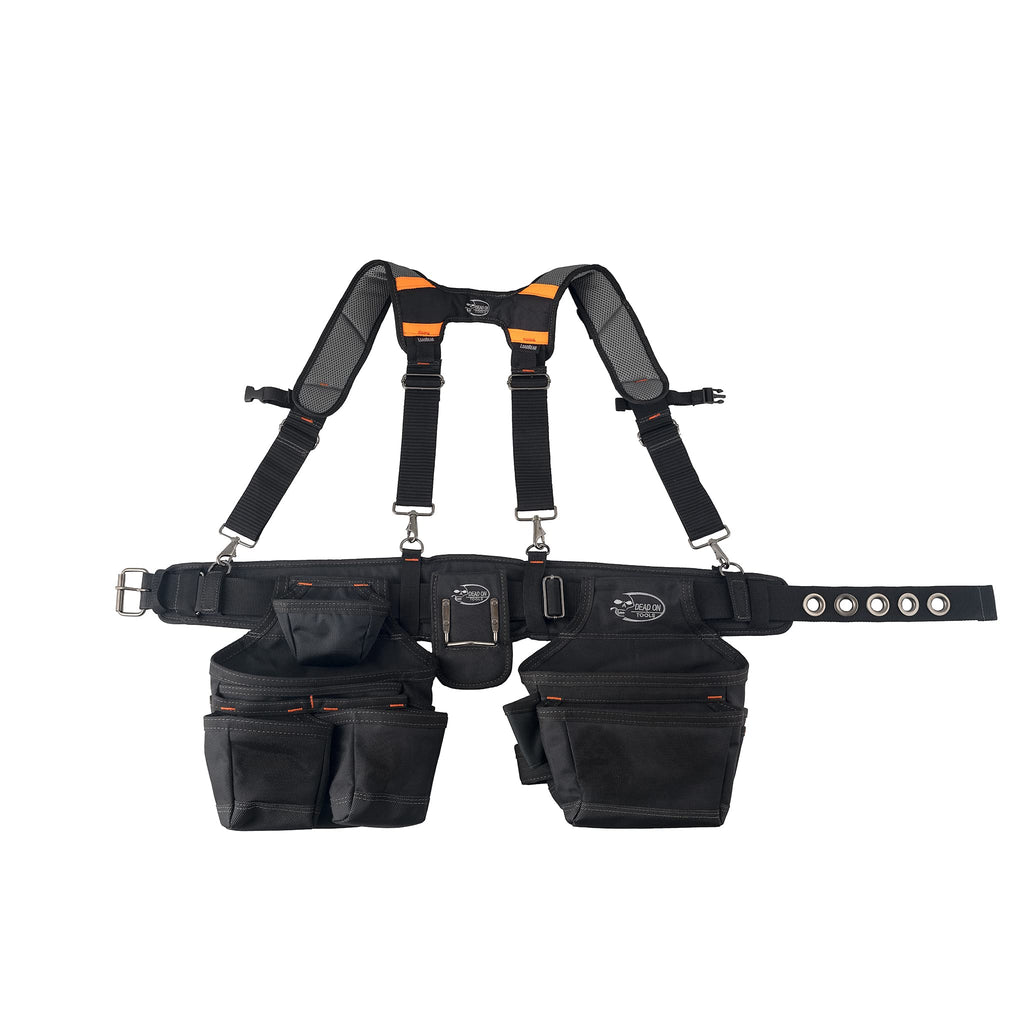 Black 1680 Denier Poly Carpenter’s Tool Belt with Suspenders N635116