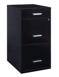 3 Drawer Metal File Cabinet with Pencil Drawer, Black A539374