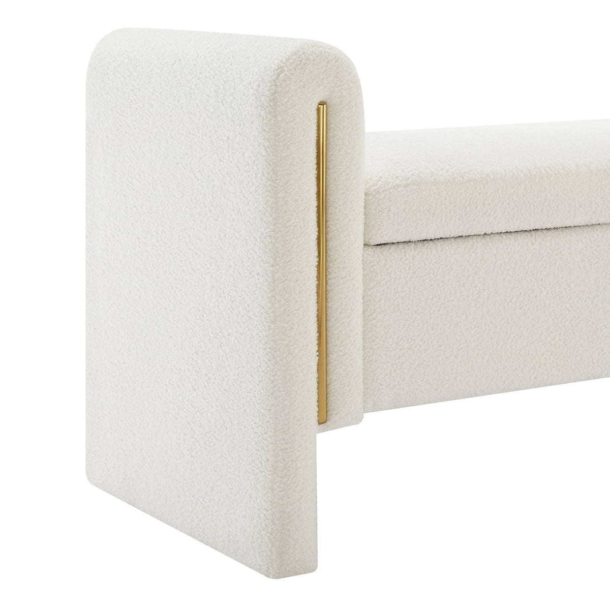 White Upholstered Storage Ottoman T895330