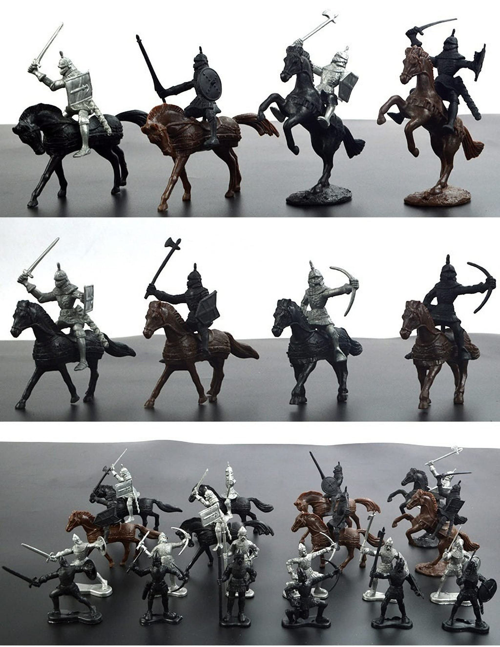 Medieval Knights Toy Soldier Cavalry Horses Set Y9250