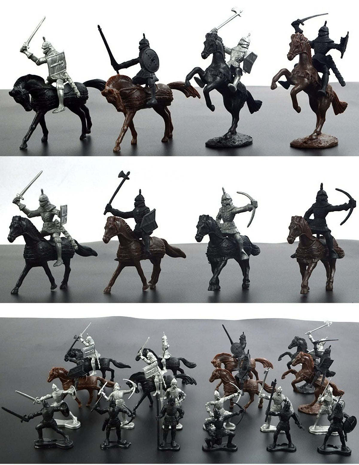 Medieval Knights Toy Soldier Cavalry Horses Set Y9250