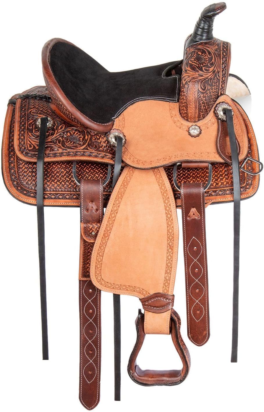 Leather Horse Saddle Set with Tack & Stirrups H169866