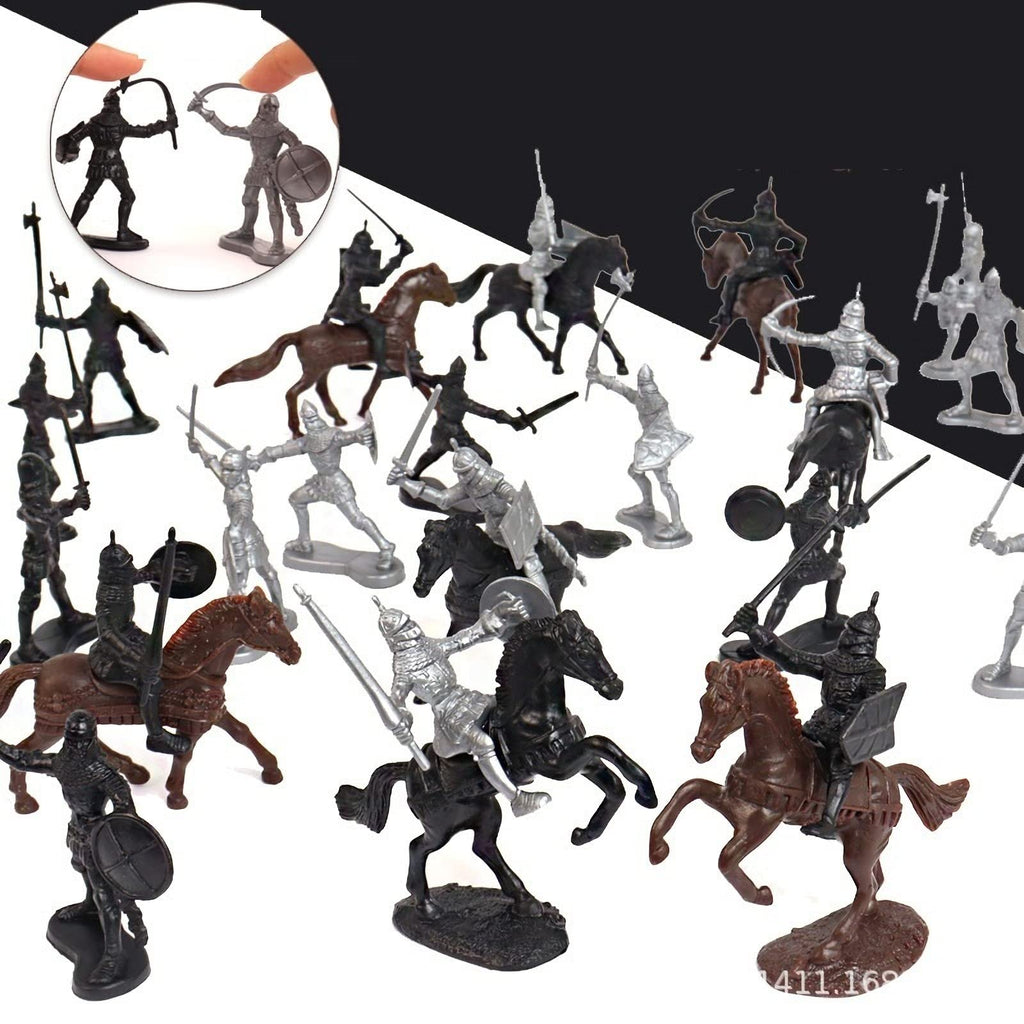 Medieval Knights Toy Soldier Cavalry Horses Set Y9250