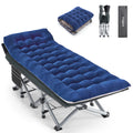 Blue Camping Cot with Cushion, Pillow and Carry Bag U8190