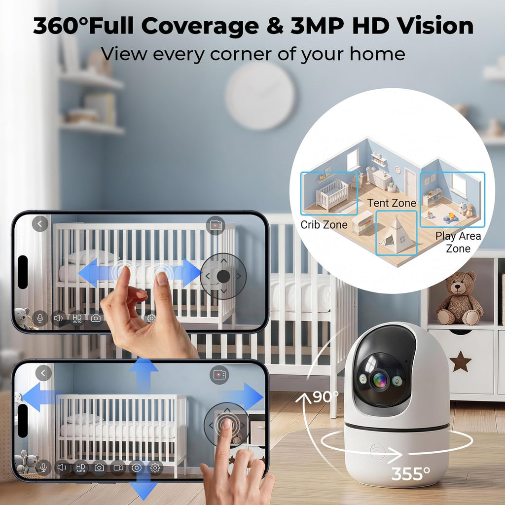 Indoor Camera 5G&2.4G WiFi 360° Pan/Tilt 2-Pack L791