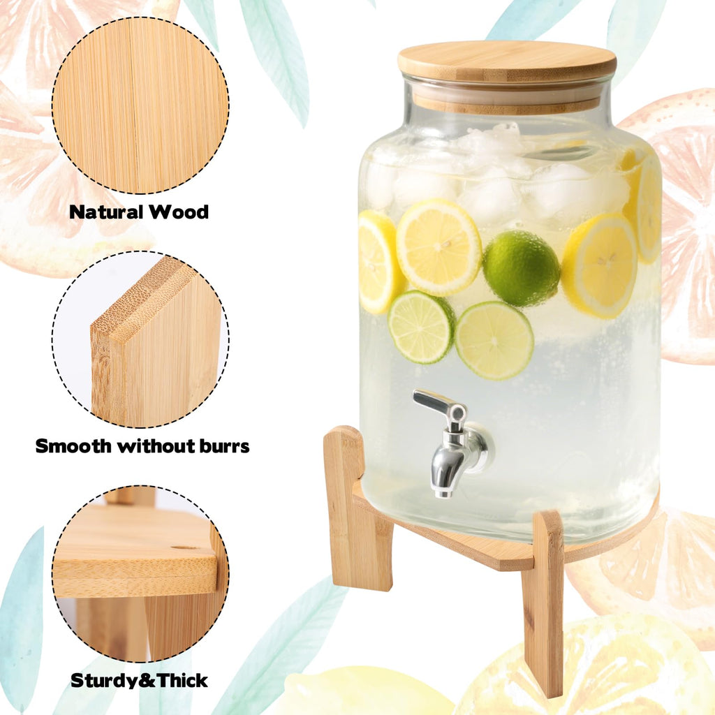 Wooden Drink Dispenser Stand and Water Jug Holder V483901