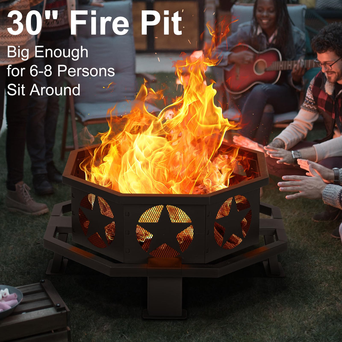 32 inch Fire Pit with Fire Poker O2938