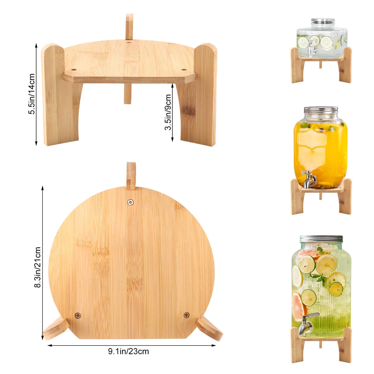 Wooden Drink Dispenser Stand and Water Jug Holder V483901