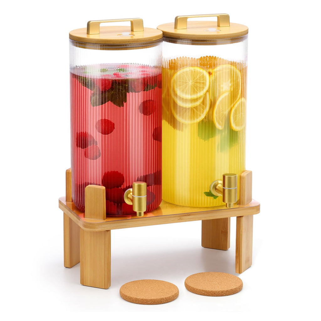 1.5 Gallon Drink Dispensers with Wood Stand U62895