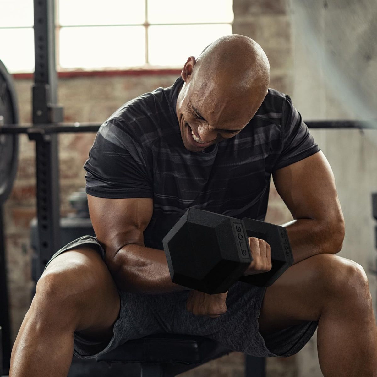 Rubber Coated Hex Dumbbell Set A72326