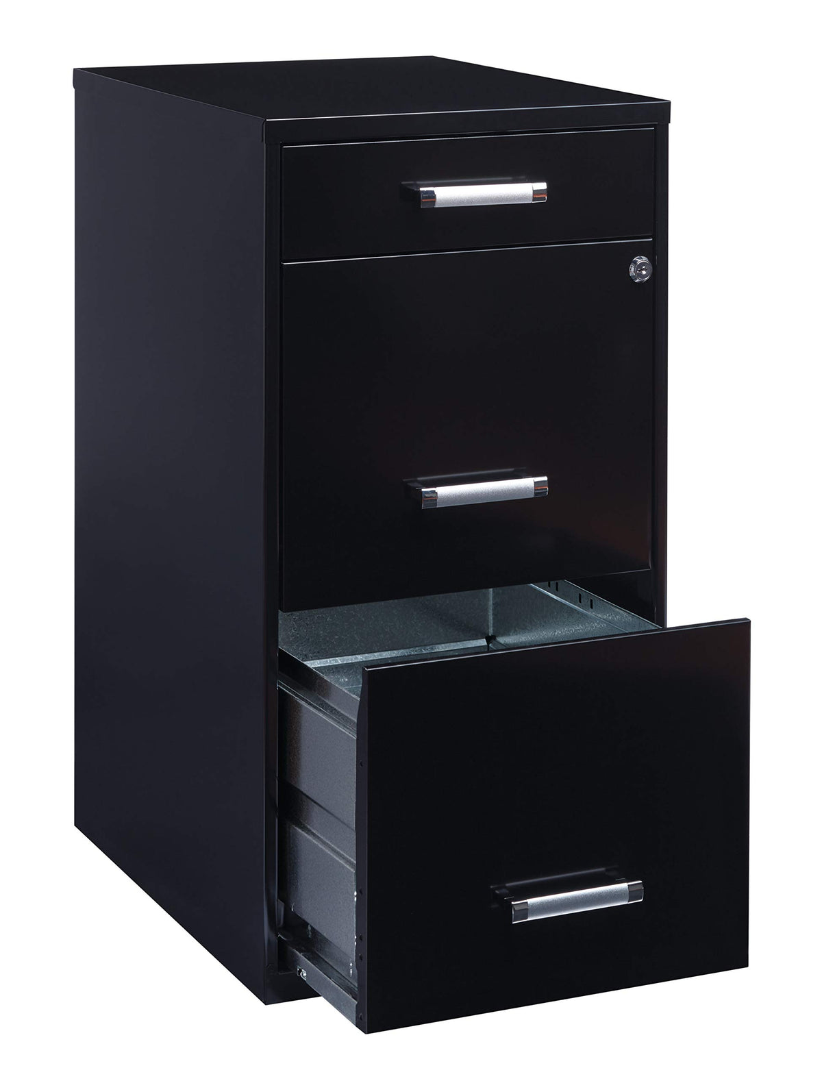 3 Drawer Metal File Cabinet with Pencil Drawer, Black A539374