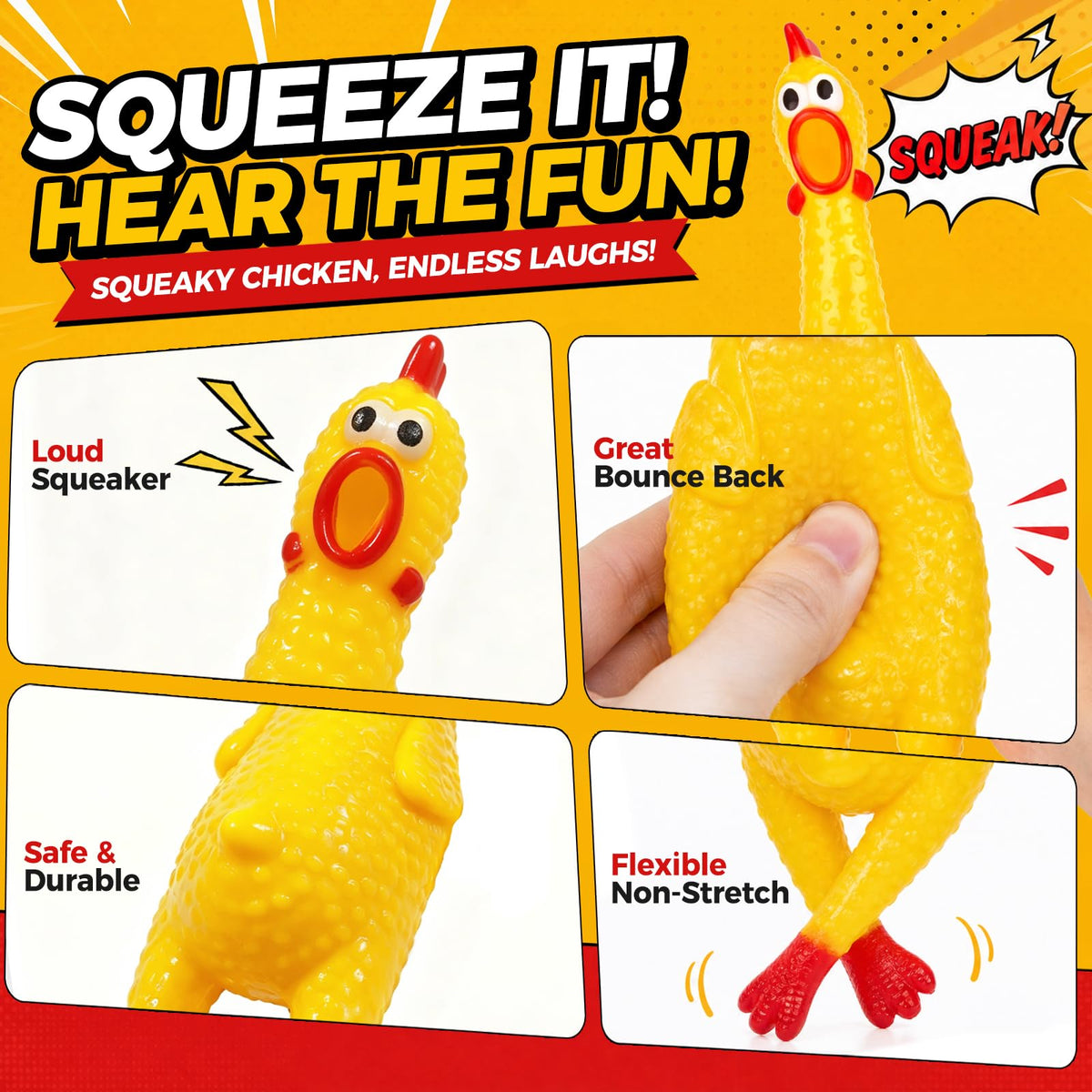 Squeaky Chicken Dog Toys M826
