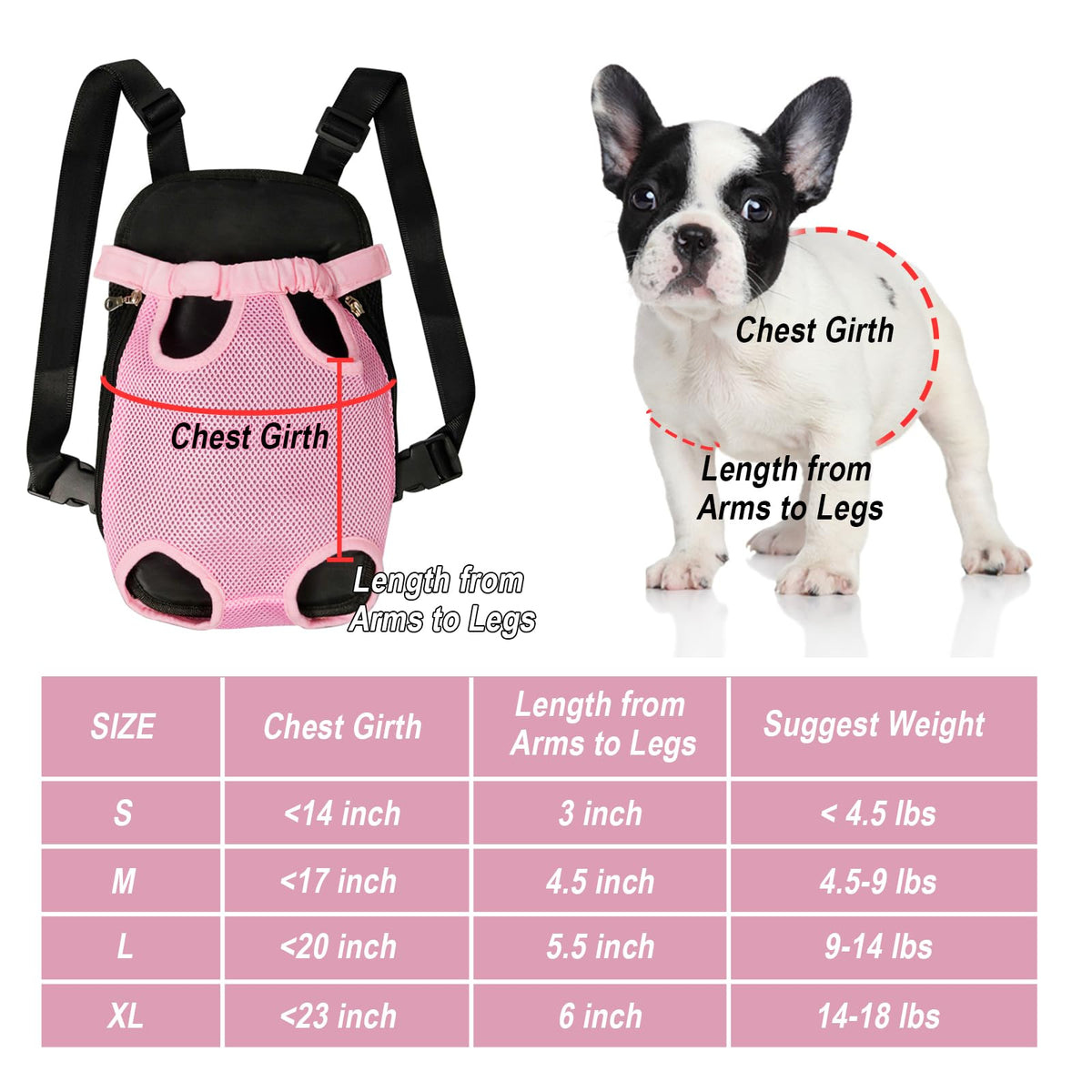 Dog Carrier Backpack Adjustable Pet Travel Bag H4101