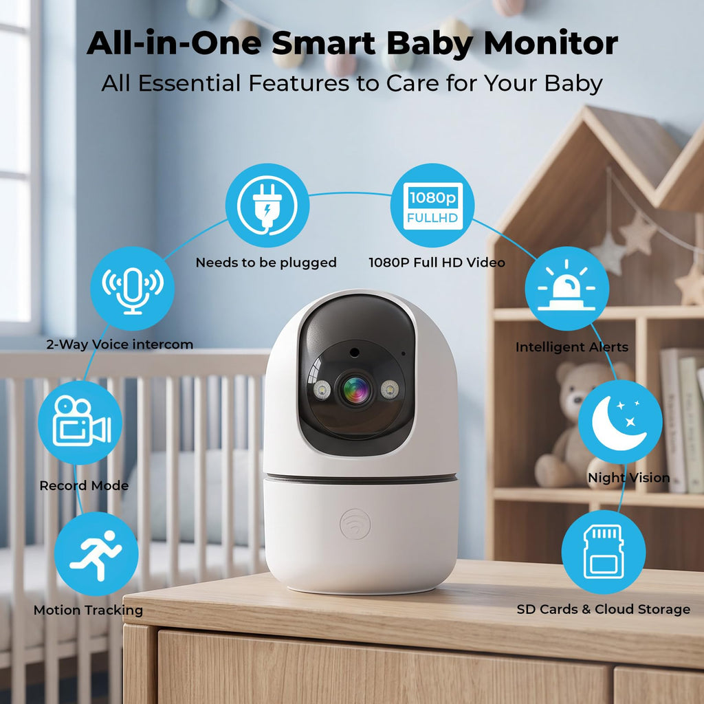Indoor Camera 5G&2.4G WiFi 360° Pan/Tilt 2-Pack L791