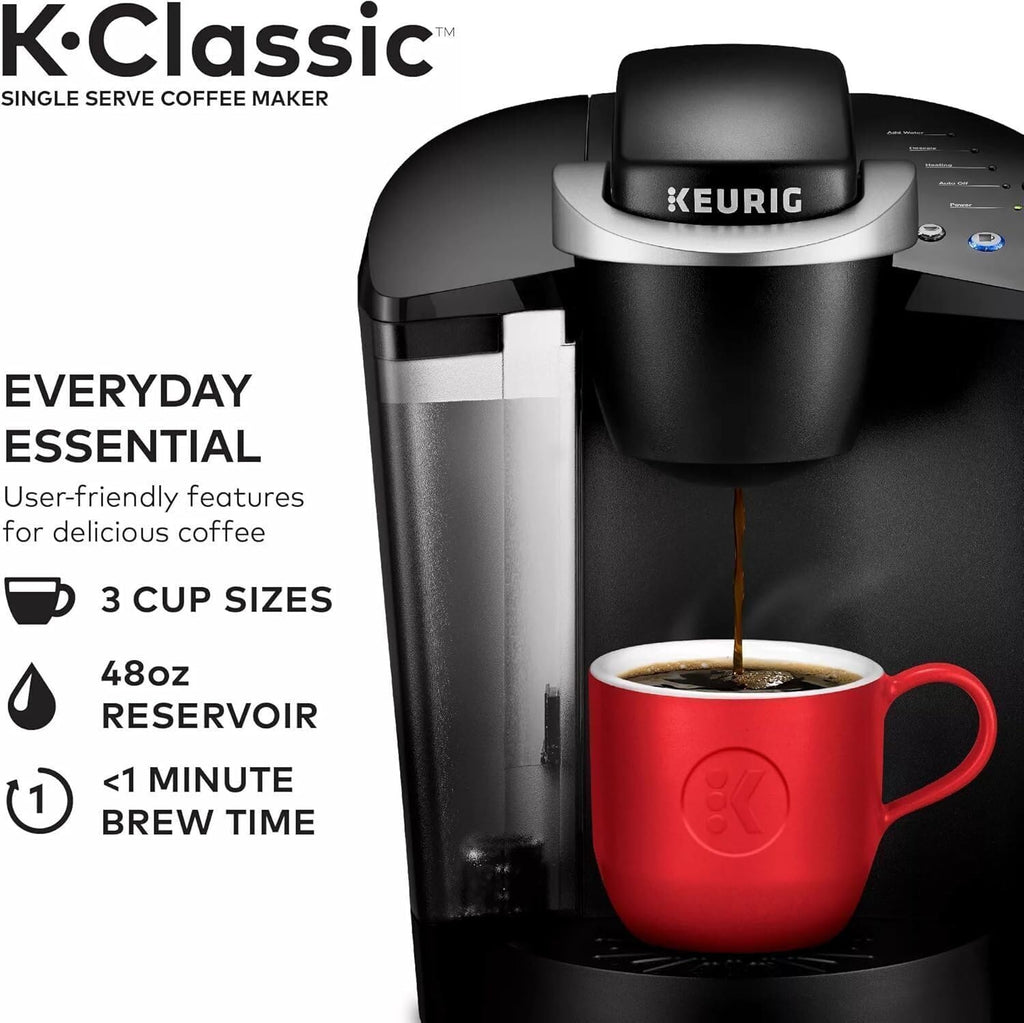 Single Serve K-Cup Pod Coffee Maker, 3 Brew Sizes, 48oz Removable Reservoir, Black Q3462