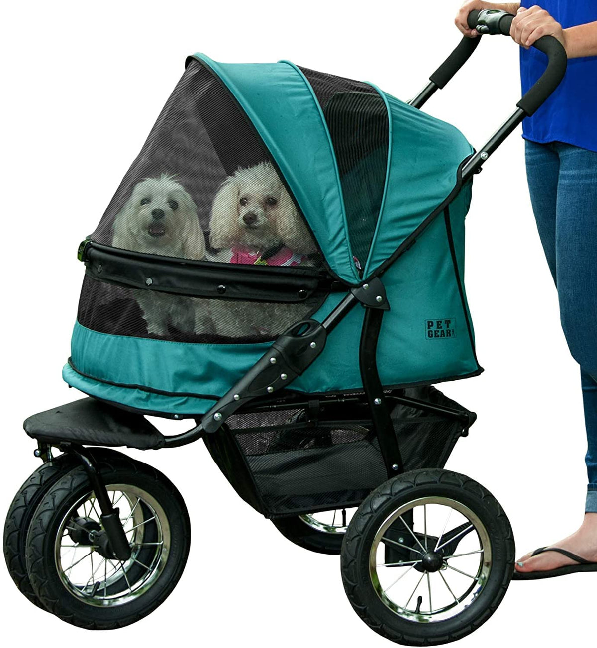 Double Pet Stroller with Weather Cover T5349