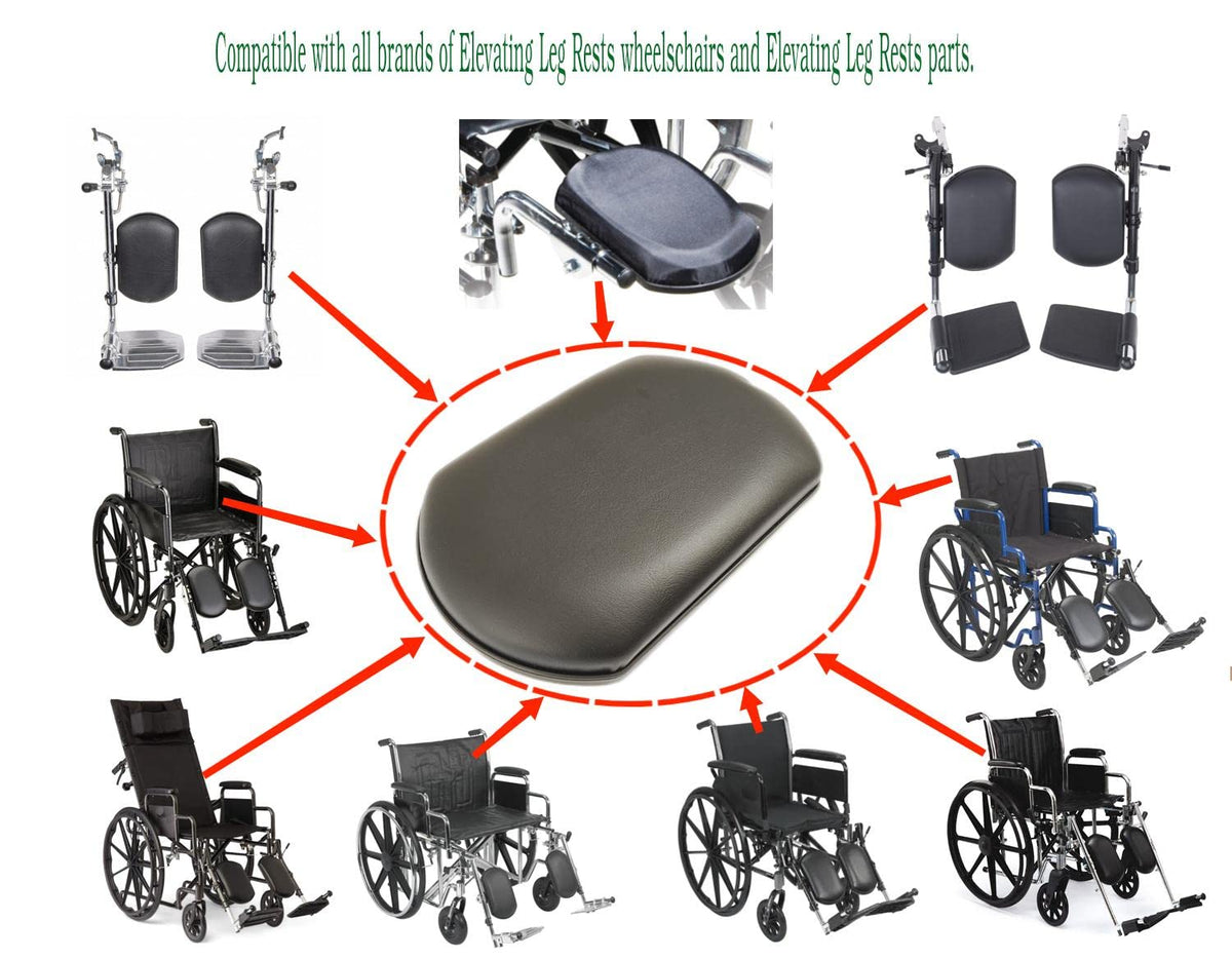 Black Vinyl Upholstered Wheelchair Elevating Leg Rest M447900