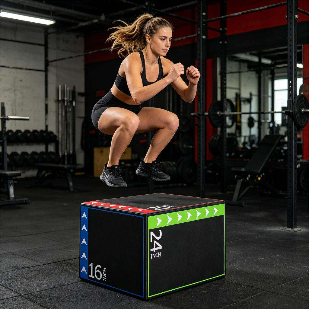 3 in 1 Plyometric Jump Box 16/20/24 Inch Soft Foam D6182