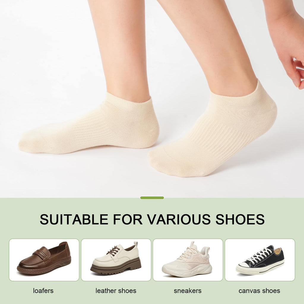 Women's Bamboo Rayon Low Cut Ankle Socks, 5 Pairs F998