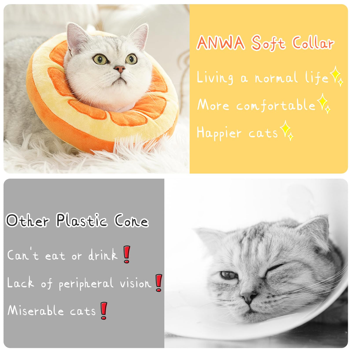 Adjustable Soft Cat Cone Collar B7560