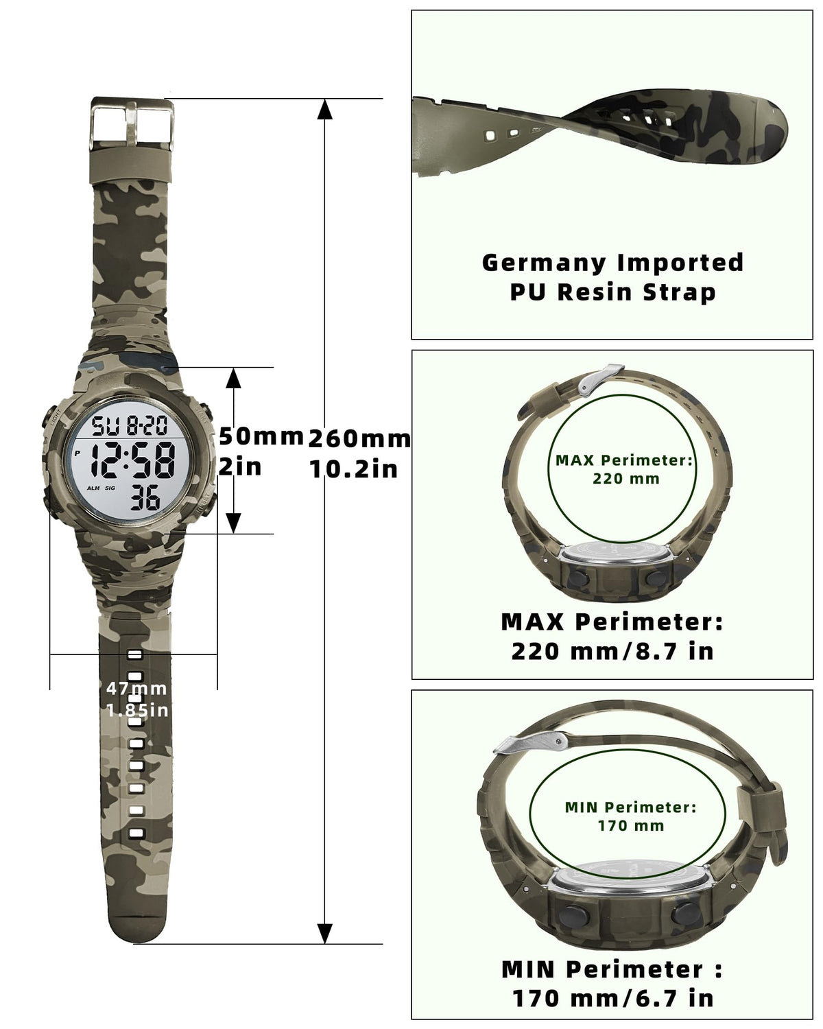 Digital Watch Mens Waterproof Sport Wristwatch G7891