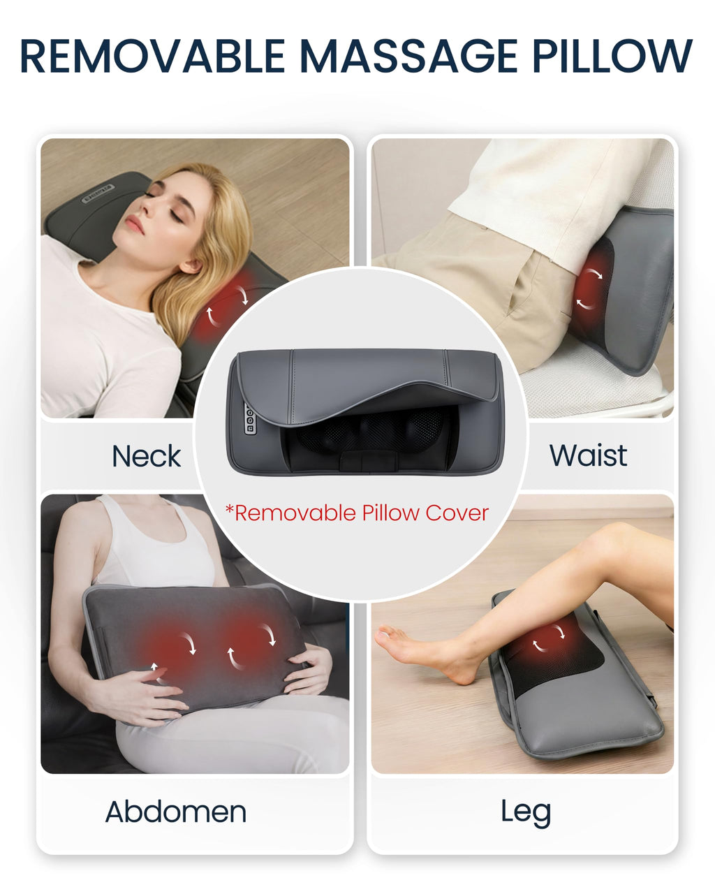 Full Body Massage Mat with Heat, Adjustable Lumbar Traction, Detachable Neck Shiatsu Roller, Airbag Compression, Vibration Massage Pad I47333
