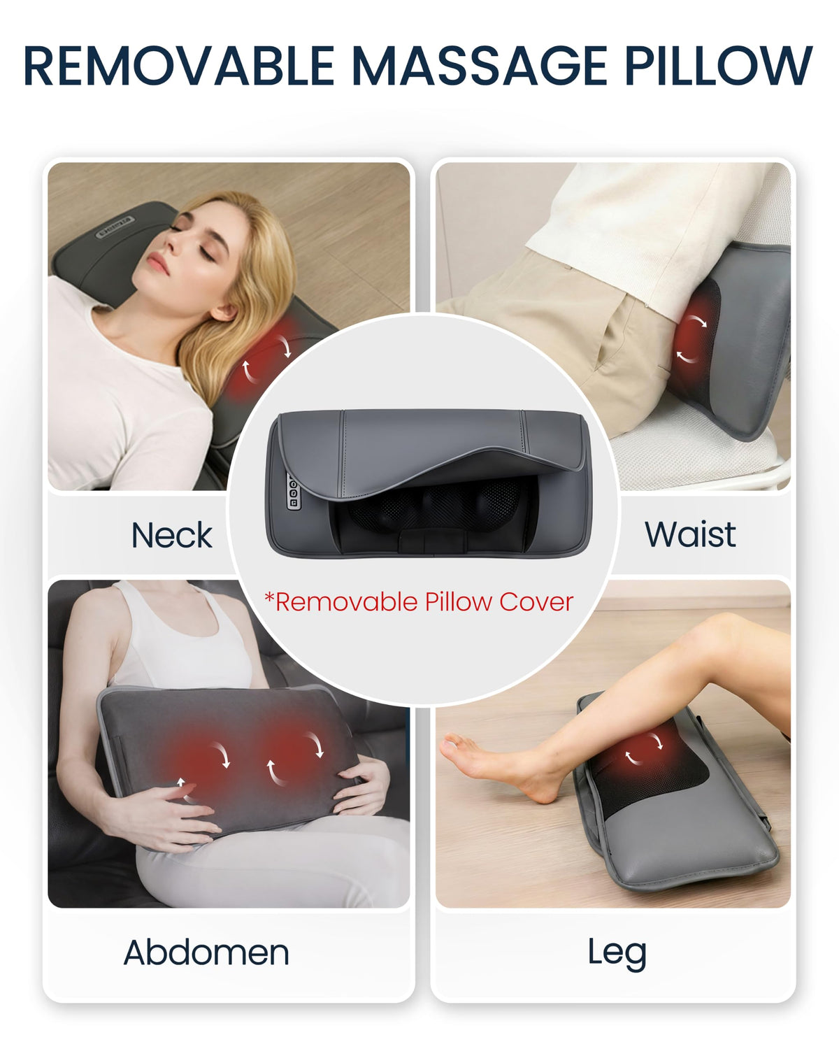 Full Body Massage Mat with Heat, Adjustable Lumbar Traction, Detachable Neck Shiatsu Roller, Airbag Compression, Vibration Massage Pad I47333